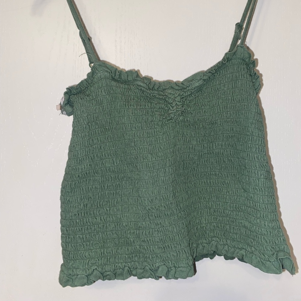 Green crop top spaghetti strap